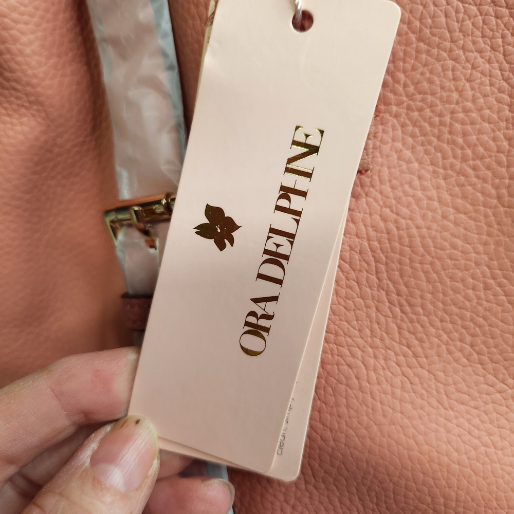 Ora Delphine Peach Leather Tote - Picture 4 of 13